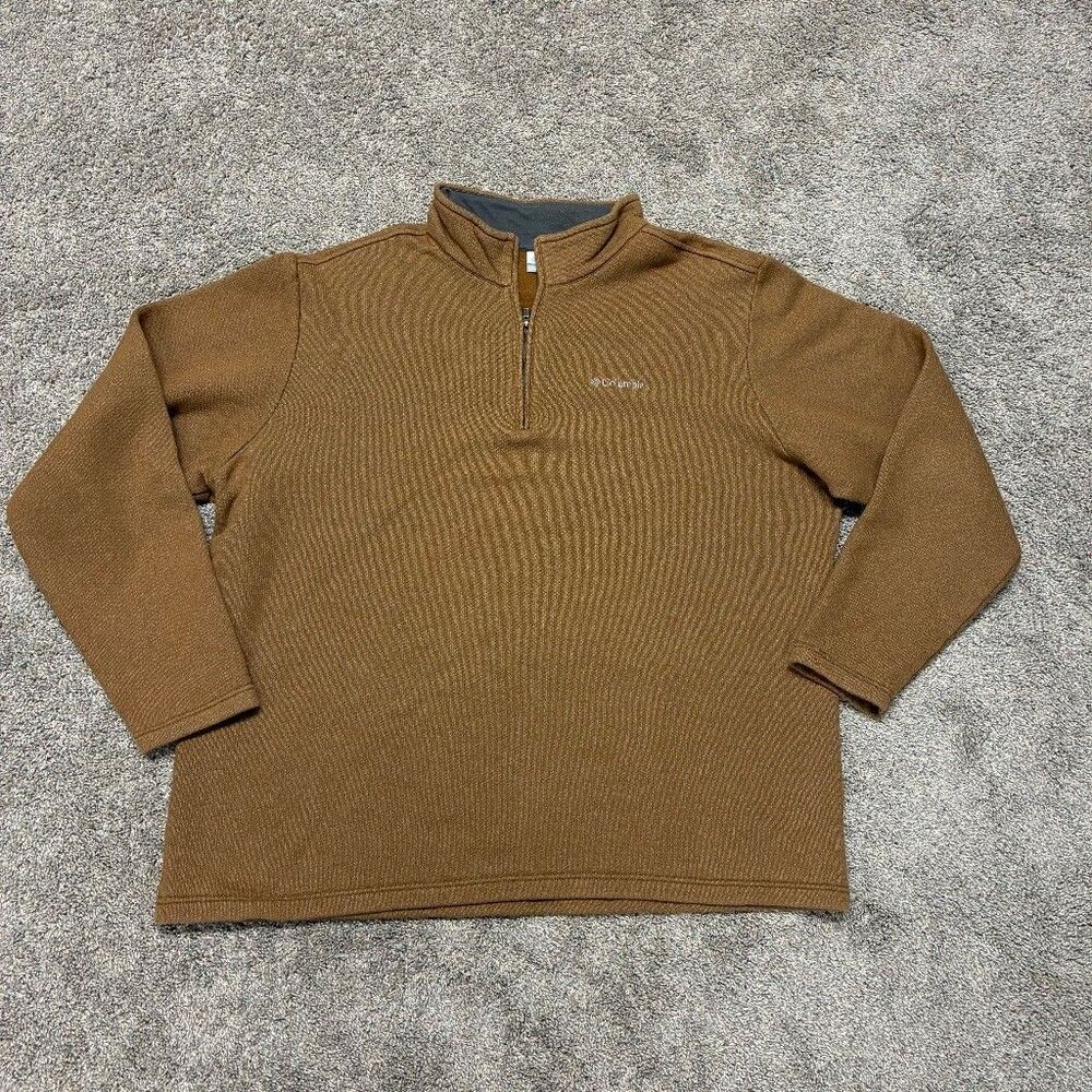 Columbia Men's Great Hart Mountain III Half-Zip Pullover XXL Brown Gorpcore